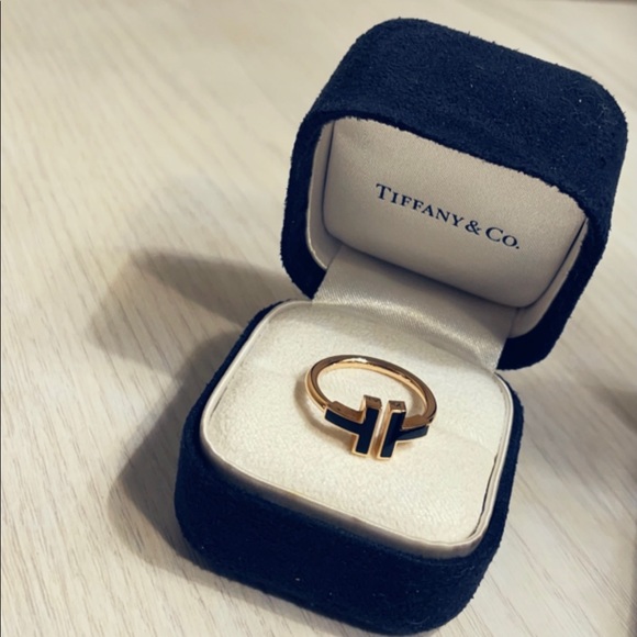 Tiffany Black Onyx Wire Ringin 18k Rose Gold